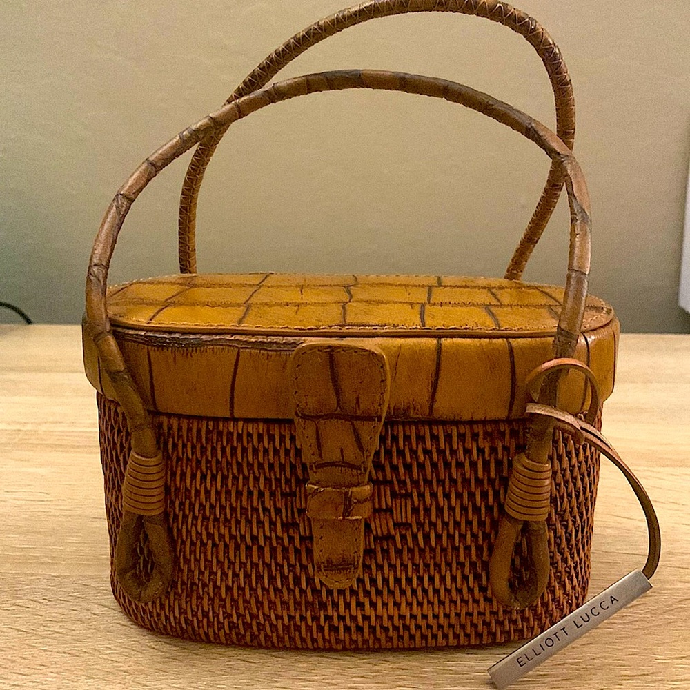 Elliott Lucca Woven Vintage Mini Basket Bag